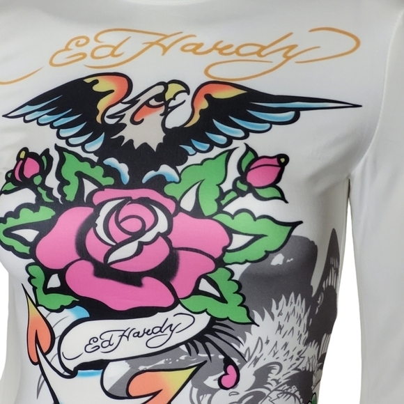 Boutique Graffiti Print Long Sleeve T-Shirt Mini Dress White Bodycon - Picture 11 of 12